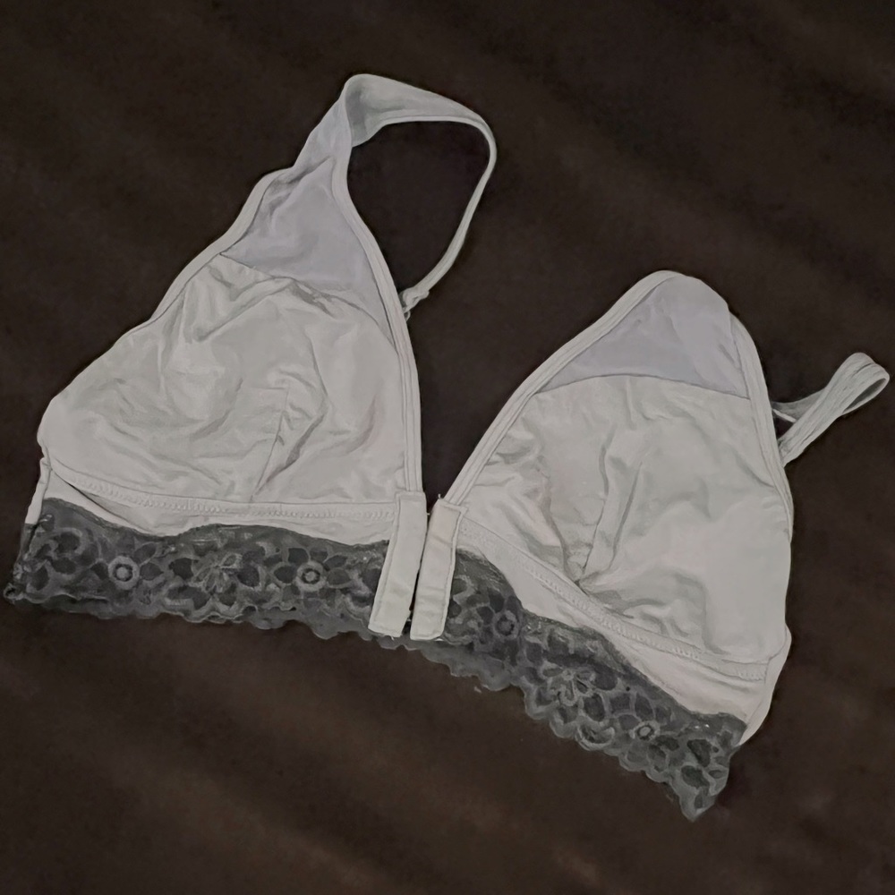 aerie green lace and silk bralette